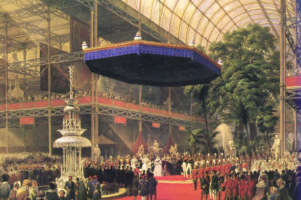 Palatul de Cristal: Inaugurarea de către regina Victoria a Marii Expoziții Industriilor Tuturor Națiunilor, 1851, Londra