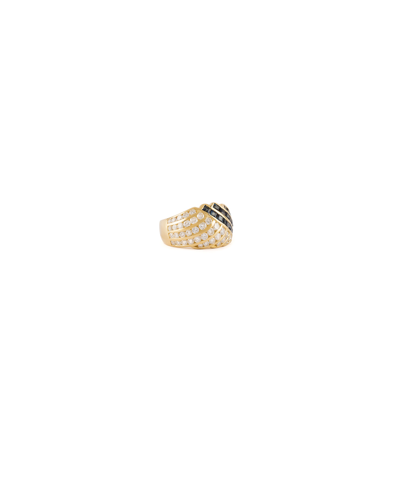 Inel din aur de 18k cu diamante si safire naturale