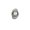 Inel din aur alb de 18k cu perla Akoya si diamante naturale