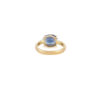 Inel din aur de 18k cu safir de sinteza albastru regal