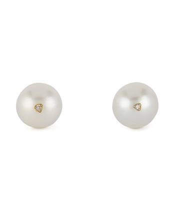 Cercei aur alb de 18k cu perle de cultura si diamante naturale