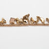 Bratara vintage din aur roz de 9k cu talismane
