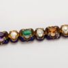 Bratara vintage din aur de 18k smarald, rubin, opal, citrin, ametist, diamante si perle naturale