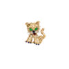Brosa vintage pisica din aur de 18k cu email