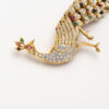Brosa paun din aur de 18k cu smaralde, rubine, safire si diamante naturale