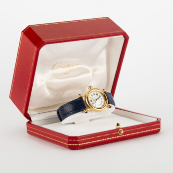 Ceas original Cartier din aur de 18k si safire