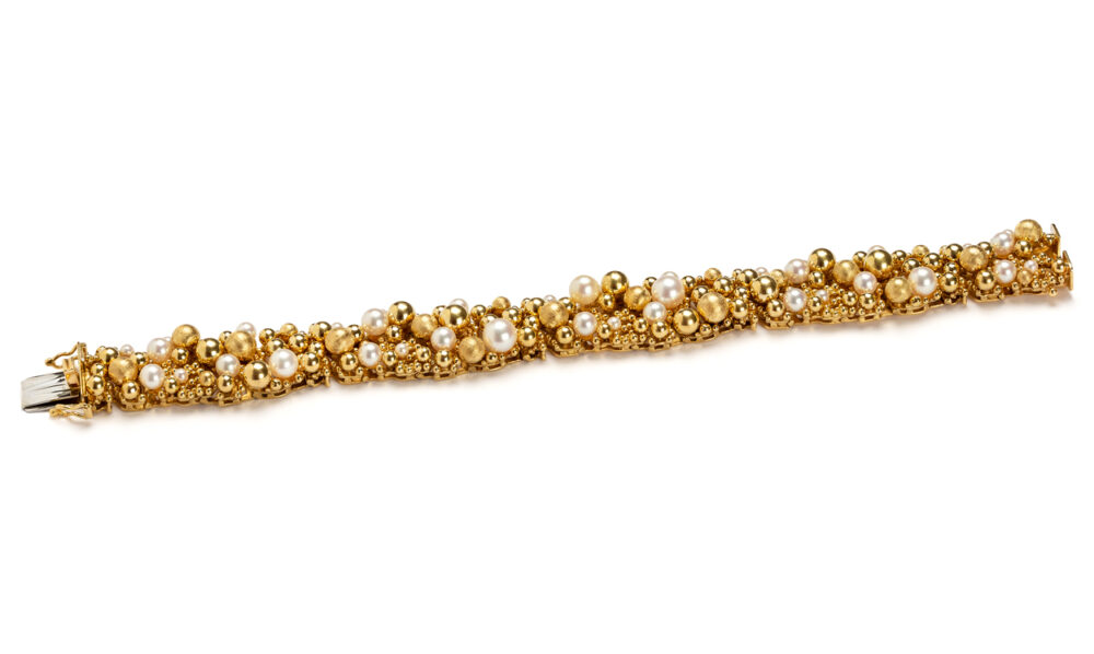 Bratara creatie din aur de 18k si perle naturale