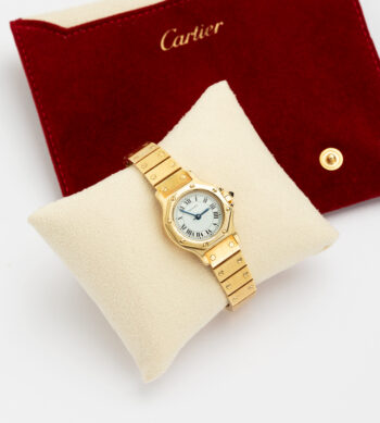 Ceas de dama original Cartier din aur de 18k