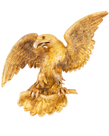 Brosa vultur vintage din aur de 14k 