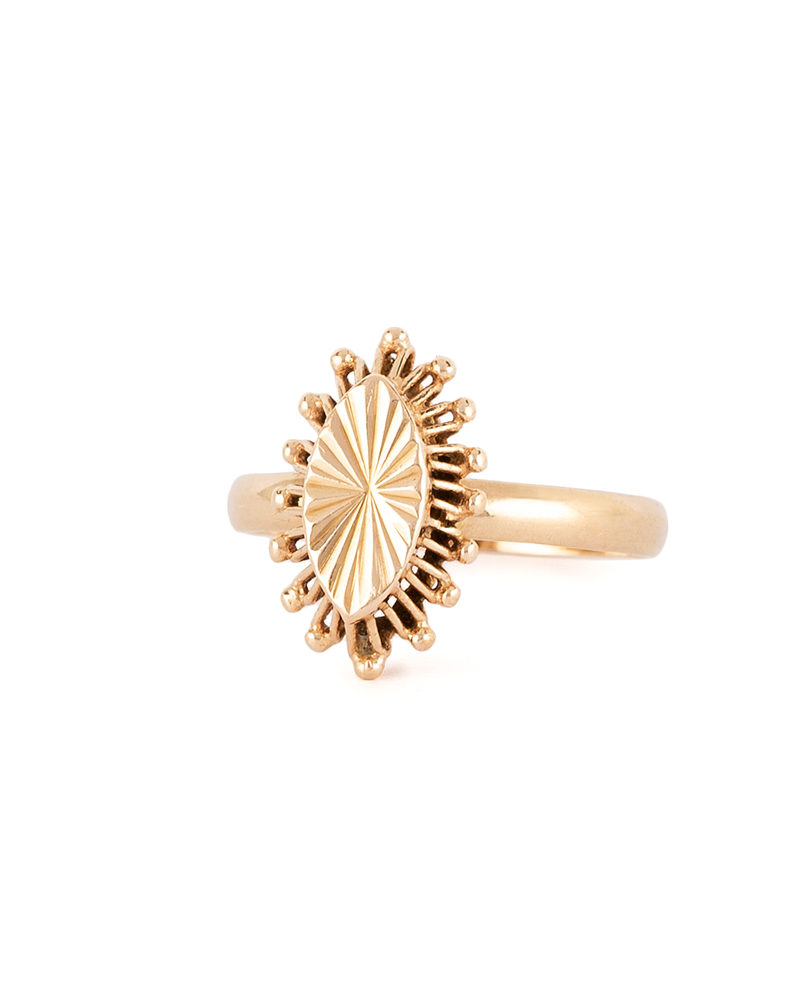 Inel vintage din aur roz de 14k