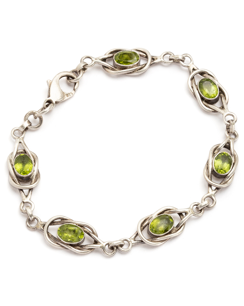 Bratara vintage din argint si peridot