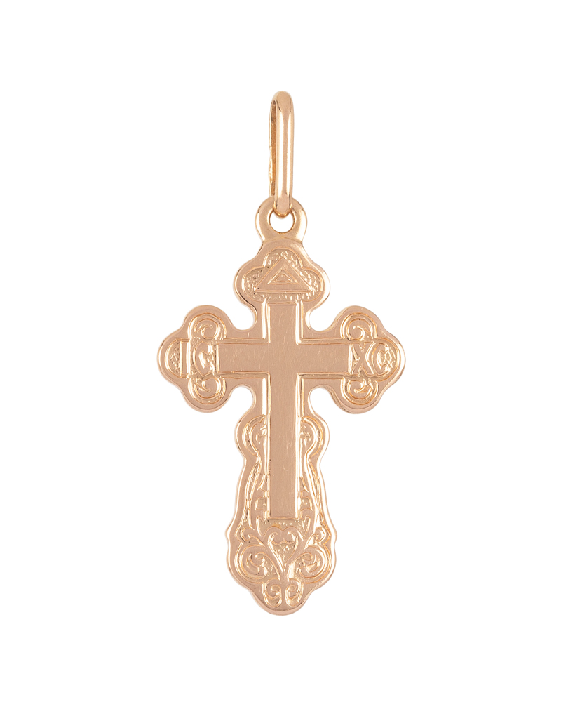 Cruciulita vintage din aur roz de 14k